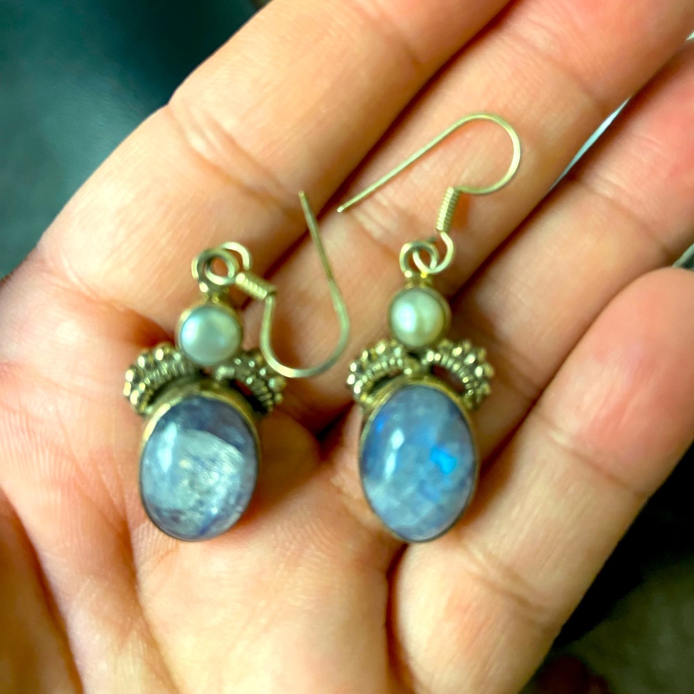 925 moonstone earrings